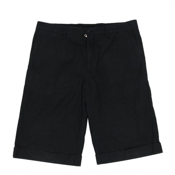 Dolce & Gabbana Other - Dolce & Gabbana Mens Shorts Size 46 Small Black Cotton Flat Front Chino Bermuda